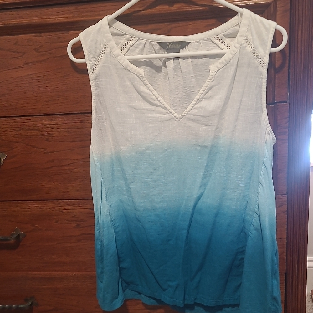 Women's Blue Gradient Sleeveless Top